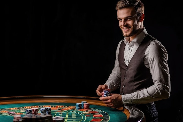Kontrol taruhan Wild West Gold di hknalo dengan slider dan tombol spin